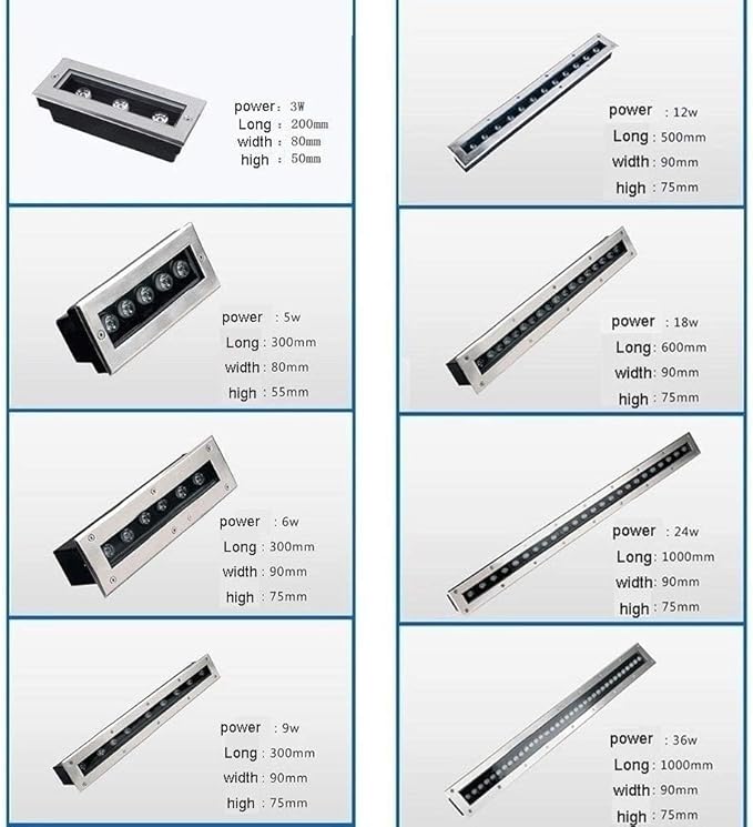 Rectangle Underground Light LED Landscape Light IP65 Waterproof Ground LED Embedded Spotlight(Warm White Light18w)