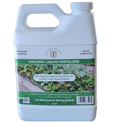 Nature’s Way Soil® All-Purpose Organic Liquid Fertilizer – USDA Certified Biobased Plant Food with Vitamin B-1 &amp Aloe Vera – Made Fresh Weekly