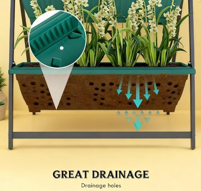 Plant Stand Grow Container4 Tier Vertical Raised Garden Planter with 4 Boxesfor Vegetable Flowers KU268