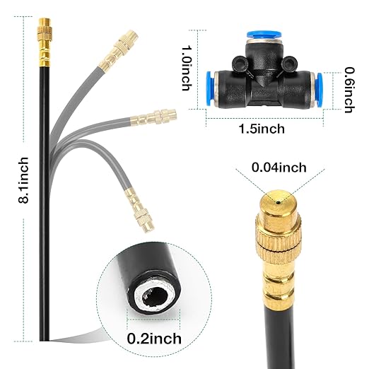 MIXC 50Ft 1/4 Drip Irrigation SystemGarden Irrigation Kit with 12pcs 360° Adjustable Copper NozzlesAutomatic Watering System for OutdoorRaised BedPotted PlantGreenhouse Accessories for Yard
