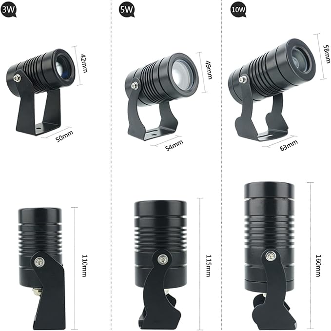 Rotating Spotlight - LED Spotlight IP67 Waterproof Narrow Spotlight Long-Range Spotlight for Outdoor Building Lighting Exterior Building/Outdoor Lighting White-3w(dc12v)