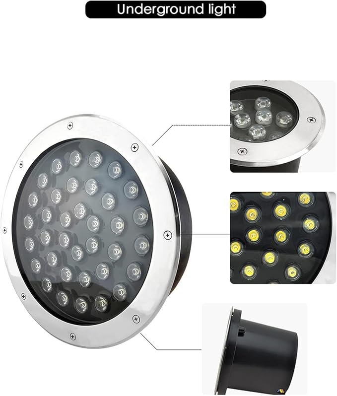 4Pcs Outdoor Courtyard Underground Lights - Recessed Led Spotlights Ip65 Waterproof Outdoor Recessed Led Spotlight Low Voltage In-Ground Led Landscape Lights Step Unde-Blue-15W24V