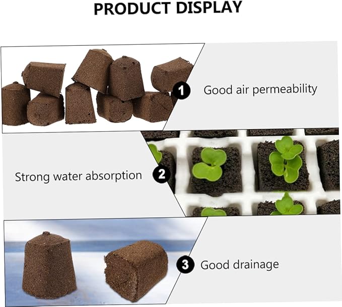 Happyyami 60pcs Rapid Breeding Plant Growing Blocks Moisturizing and Fat-retaining Starter Cubes for Home Factory Use