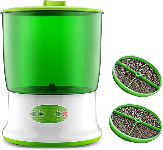 Bean Sprouts Machine Seed Sprout Maker with PTC Heating 360° Sprinkler Seed Sprouter Kit Large Capacity Seed Grow Cereal Tool Homemade