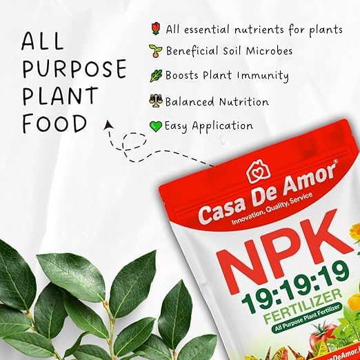 Npk 19-19-19 Fertilizer | Balanced Water-Soluble Plant Food For Growth Flowering &amp Yield Boost | For All Plants | 2 Pack Of 400 Gm (Total 800 Gm)Powder
