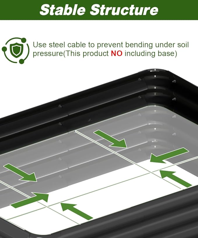 3x1.8x1ft Raised Garden Bed Kit for Outdoors Rustproof PP Raised Planter Box Large Garden Box Flower Bed with Press-Fit Assembly Gardening Containers for Vegetables Flowers Herbs Balck