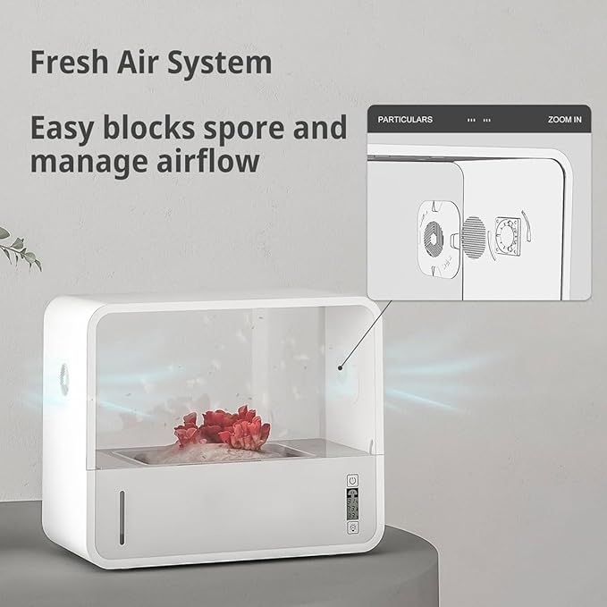 Mushroom Grow Tent Indoor Mushroom Grow Box with Grow Light and Adjusts Temperature and Humidity Hydroponics Growing System Kit for Mushroom Mycology Fume Hood Propagation Stations