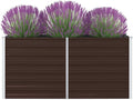 Raised Garden Planter Raised bedsGalvanized PlanterFlower BedTroughMetal PlanterRaised Garden BedBed 63x31.5x17.7 Galvanized Steel Brown