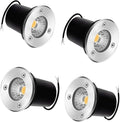 4PCS 3W COB LED Recessed Landscape Lights - IP67 Waterproof RGB Outdoor Spot Lights for Patios Lawns Driveways and Decks