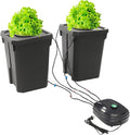 Hydroponic Bucket Set 2 PCS Deep Water Culture Growing Bucket 5 Gallon Water Culture with Air Pump Hydroponics Growing System for Home Kitchen Garages Indoor and Outdoor