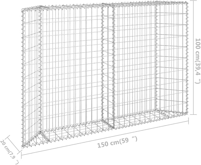 Trapezium Gabion Raised Bed Galvanized Steel 59.1x7.9x39.4 iWeight-27 lbs