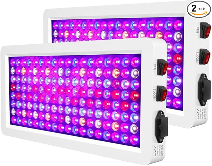 2Pcs 1500W Led Grow Planting Light Full Spectrum Red&amp Blue Light Indoor Planting Vegetable Seedling Flower Growth Us Plug Hook Design 2835 Chips Seedling Lighting Bloom &amp VEG Greenhouse Home G