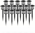 Outdoor Warm Light Solar Rechargeable Landscape Garden Lights Suitable for Roads Courtyards and Decks (16 pcs)