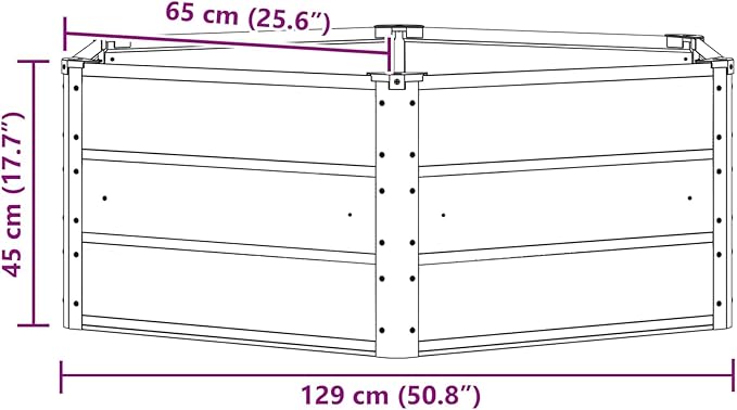 Hexagon Raised Planter 50.79x50.79x17.72 in Anthracite Steel Durable Elevated Garden Bed for Patio Modern Outdoor Flower Box for Vegetables &amp Herbs