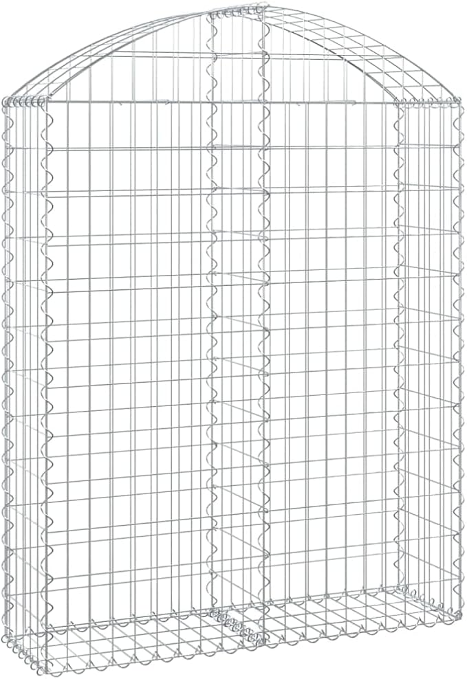 Gabion Basket Galvanized Iron Silver Rectangular Metal Garden Bed 39.4x39.4x55.1 Inch Planter Box for Outdoor Plants Noise Reducing Feature