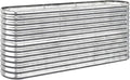 vidaXL Silver Gray Garden Raised Bed - Durable Powder-Coated Steel - Weather and - Size: 59.8 x 15.7 x 26.8 - Ideal for Plants Flowers &amp Herbs
