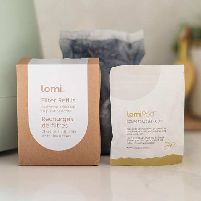 Lomi Pods and Filters | Made in The USA and North America | Keeps Your Kitchen Fresh and Turns Your Food Scraps into Nutrient-Rich Plant Food (Pods and Filters 45 Cycles)