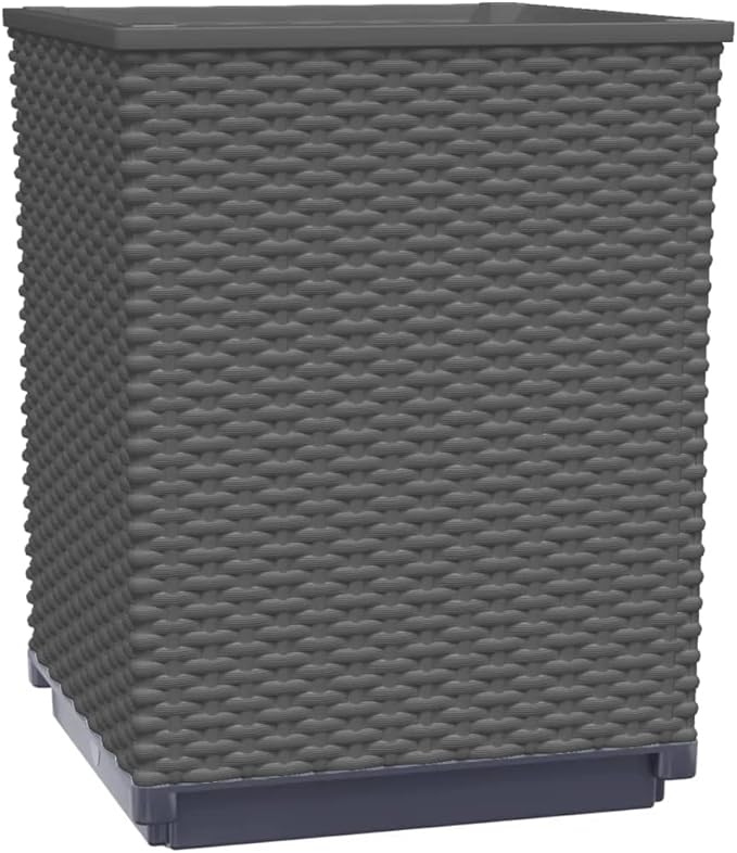 Planter Box Flower Beds for Planting Vegetable Herb and Gardening - Large Outdoor Plant Pot - 2 pcs Black Polypropylene 11.8x11.8x14.6