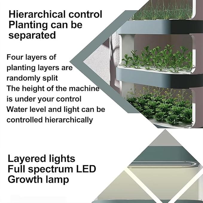 64 Pods Hydroponics Growing System Indoor Vertical Gardening System Kit Garden Hydroponics Tower with LED Grow Light for Gardening Lover