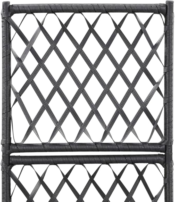Trellis Raised Bed.Staircase Raised GardenWooden Raised Garden Beds Suitable for Growing Flowers Porch and Fruits Herbs with 1 Pot 11.8X11.8X42.1 Poly Rattan Black
