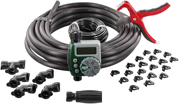 Orbit 61014 Automatic Garden Box Irrigation System - Complete 64 Sq Ft Coverage Kit with Digital Hose Timer &amp Quick-Connects