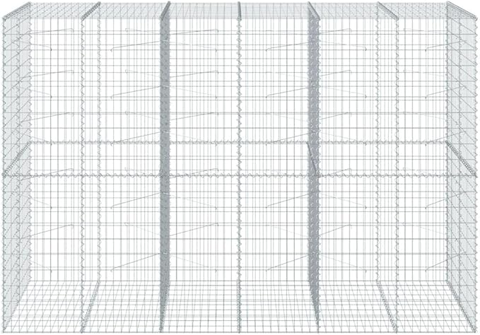 Gabion Basket with Cover 118.1x39.4x78.7 Galvanized Iron Raised Garden Bed Outdoor Planter Box Elevated Garden Beds Durable Metal Gabion Retaining Wall for Landscaping