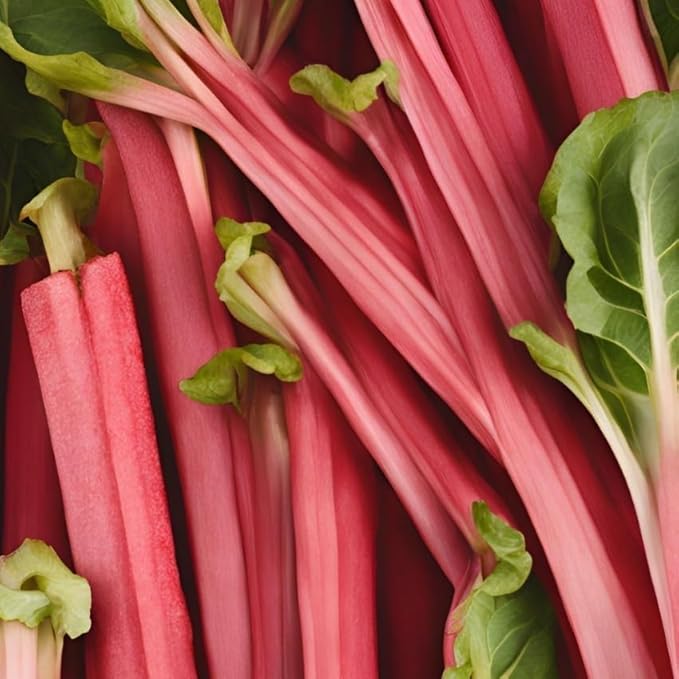 Rhubarb Plants Root for Planting Hardy &amp Sweet Red Cherry Rhubarb Large Crown 6–7 Inch Easy to Grow for Beginners Fast- Growing Perennial