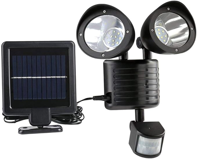22 LED Solar Lamp Lights Human Sensor Light Double Head Garage Spotlight Waterproof Courtyard Landscape Corridor Wall Light