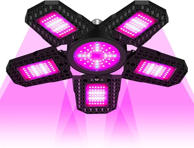 300W Indoor Low-Energy Planting Bulb 100-277V LED Red/Blue Full Spectrum Plant Light 252LEDs Greenhouse Seedling Growth Lighting UV/IR Vegetable 110V Adjustable Foldable Panel Seed Culture Lamps