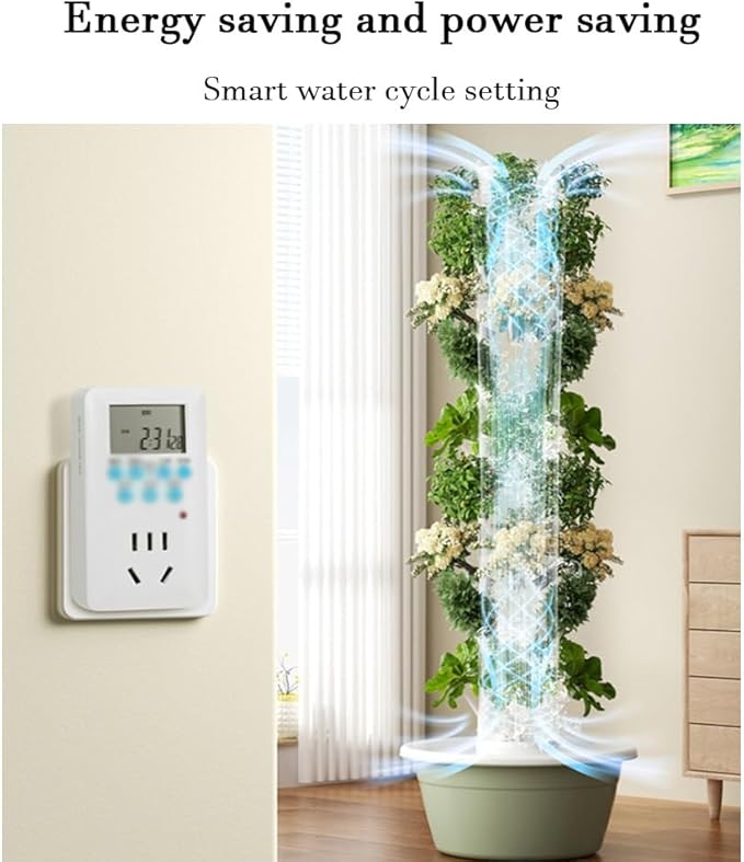 Hydroponics Growing System Tower Vertical Garden Planter with LED Grow Light Intelligent Water Cycle Settings for Herbs Fruits Vegetables(9 Layers)