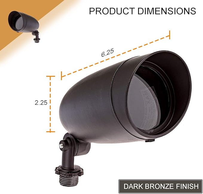 DYSMIO Lighting One Light PAR20 120 Volt Die Cast Aluminum Durable Outdoor Landscape Security Lighting Flood Dark Bronze