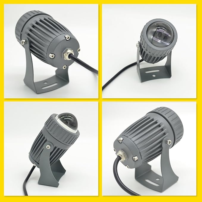10W LED Narrow Beam Spotlight - Rotation Spot Lights AC85-265V Long Range LED Flood Lights IP65 Waterproof Wall Washer Light Architectural Landscape Lighting(White)