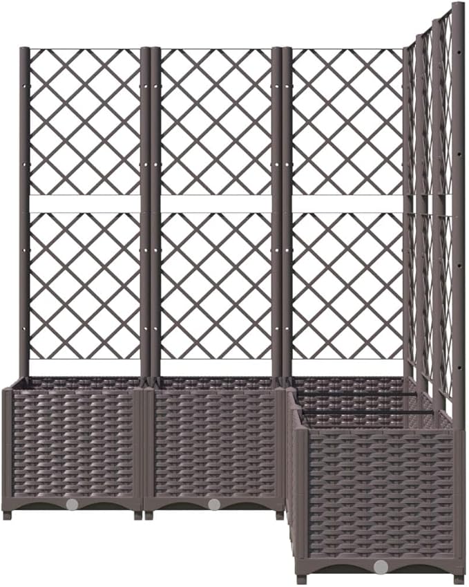 Large 47x47 Outdoor Raised Garden Box with Trellis Durable Polypropylene Planter for Vegetables Flowers on Patio Balcony Garden