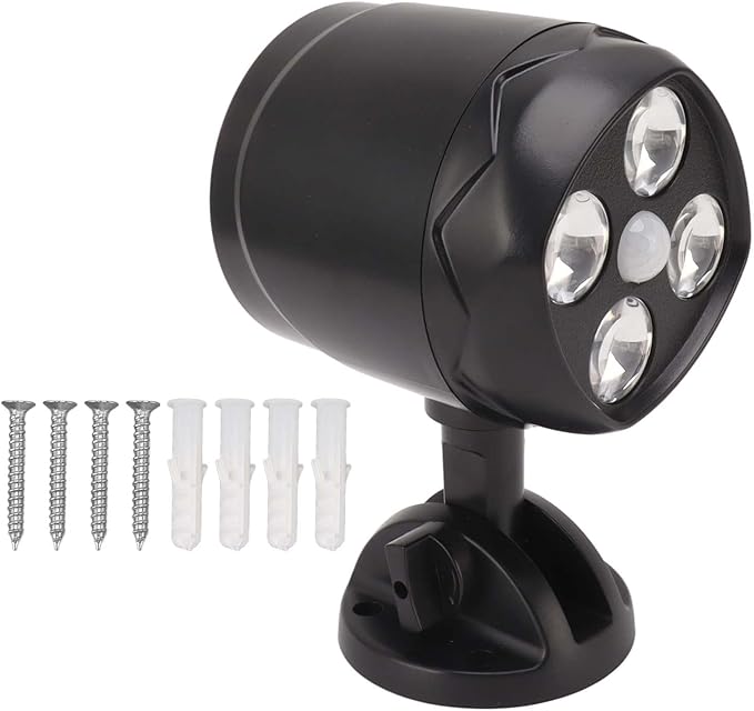 Zerodis 4 LED Outdoor Spotlight Spotlights Battery Operated Floodlight Adjustable Projection Light for Yard and Garage 4 LED Outdoor Spotlight Motion Sensor Lighting