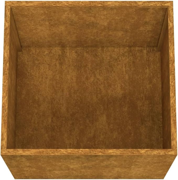 Corten Steel Raised Planter Box Set 2 Pack 19.3 Square Weathered Metal Outdoor Elevated Garden Beds for Patio Vegetable Flower Container Gardening