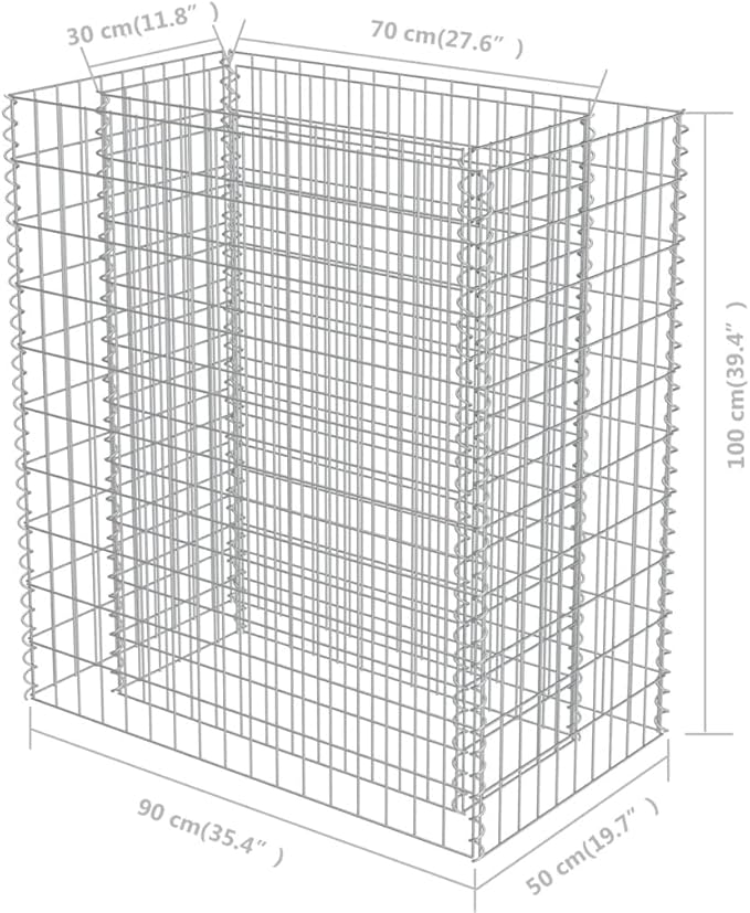 Gabion Raised BedOutdoor Garden GabionsStone BasketsPlanters Raised Vegetable BedsGarden DecorationGalvanized Steel 35.4x19.7x39.4