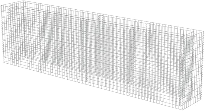 Gabion Planter Raised Bed Outdoor Garden Galvanized Steel Wire Mesh Grid Stone Wall Flower Raised Bed for Vegetables Flowers Plants 141.7 x19.7x39.4