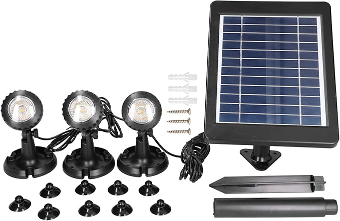 Solar Spotlights Outdoor IP68 Waterproof 3 in 1 Solar Landscape Lighting Dusk to Dawn Solar Uplights Lighting Facilities for Courtyard Decoration