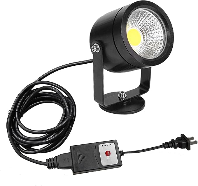 Kiven IP65 Waterproof LED Landscape Up Down Light LED Decorative Spotlight Lamp with Plug-in Cord and Timer for Indoor Outdoor Yard Step Statue LED Lawn Light-Black(10W Cool White)