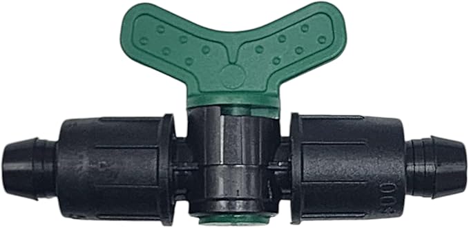 USA Made - 5 PACK Premium 1/2 Inch Drip Tape Irrigation Tubing 16mm Shut Off Valve Universal Perma-Loc Connector Barbed Locking Fitting - Fits All Brands Rainbird Netafim Etc. 16mm