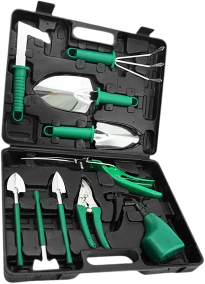 Garden Tools Set Gardening Hand Tools Ergonomic Handle Shovels Yard with Storage Tote Bag Utility Tools for Lawn Agricultural 5Pcs 29x19x7cm(10pcs 38x28x7cm)