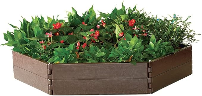 Modern Home Raised Garden Bed Kit - Stackable Hexagon Modular Flower/Planter Kit (Set of 2)
