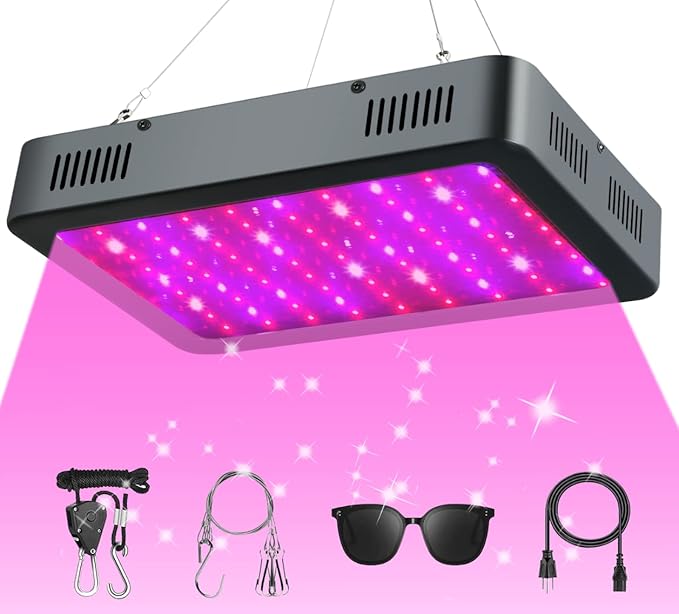 2000W LED Grow Light Full Spectrum Plant Light with Daisy Chain Grow Lights for Indoor Plants Greenhouse Hydroponic Growing Lamps with Veg Bloom Switch Coverage 5x5ft