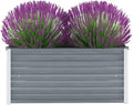Garden Raised Bed Galvanized Steel 39.4x15.7x17.7 Gray