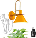 Hook Type Wall Mounted Plant Light Full Spectrum 4500K 10W Adjusted Angle &amp Light Beam Range 15°-60° Modern Yellow Metal Wall Lamp for Indoor Growing Plants Flowers