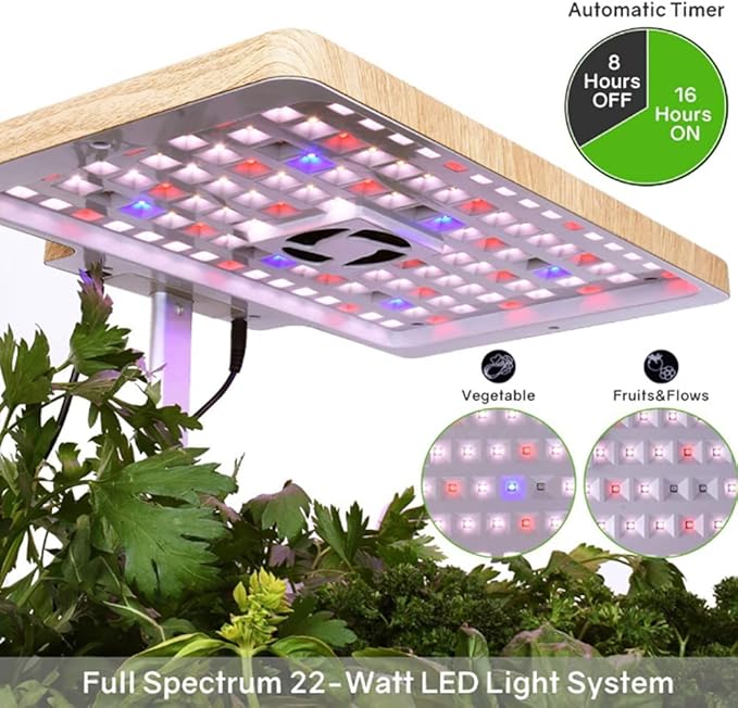 GeRRiT Hydroponics Growing System Kit 12Pods 30cm Adjustable Height Indoor Garden with LED Grow Light Fan Water Tanks for Indoor Outdoor
