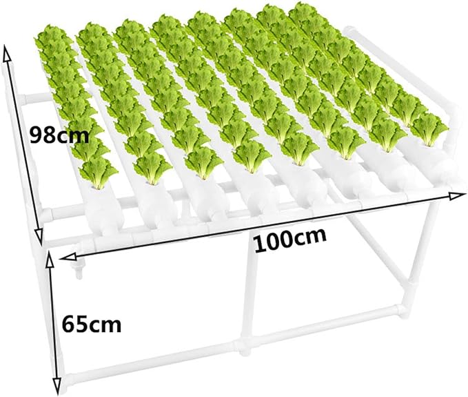 72-Holes Hydroponic Grow Kit Water Culture System with Water Pump &amp Pump Timer Hydroponic Growing System for Leafy Vegetables