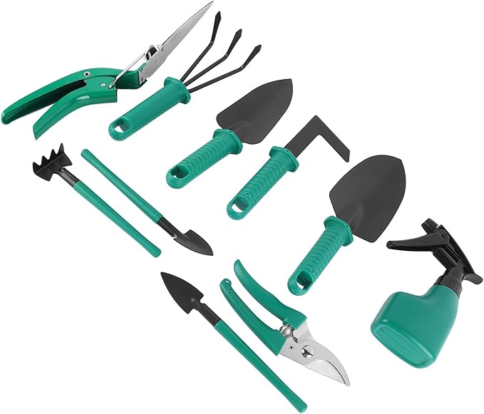 Garden Tool Set Portable Dustpan Rust-Proof 10 Pieces Garden Durable