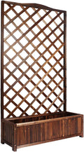 Generic Wood Planter Raised Bed with Trellis Outdoor Natural Wooden Garden Bed Planter Box Kit for Vegetables Herbs Flowers Tomato And HerbsNatural90x35x120cm