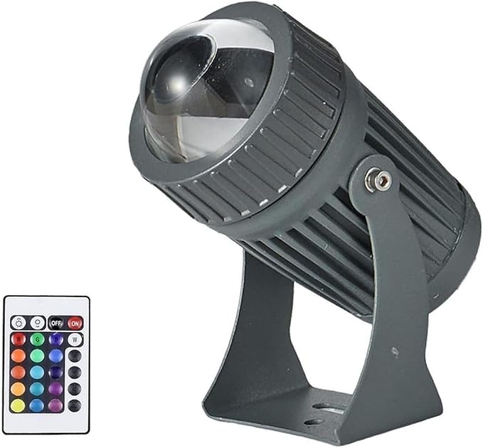 LED Beam Spotlight - LED Fountain Lights IP66 Waterproof Landscape Lights LED Beam Wall Washer Spotlights Long Throw Narrow Beam 85-245V Rotation Spotlight(RGB+Remote Control5W(85-245V))